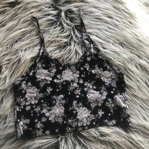 Brandy Melville floral crop top